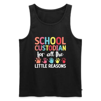 School officials - Men's Premium Organic Tank Top - black - Front - Michal (187cm)