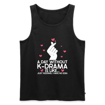 K-Drama - Men's Premium Organic Tank Top - black - Front - AI Model Male 178 light (178cm)