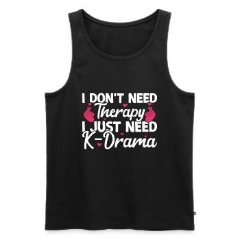 K-Drama - Men's Premium Organic Tank Top - black - Front - AI Model Male 178 light (178cm)