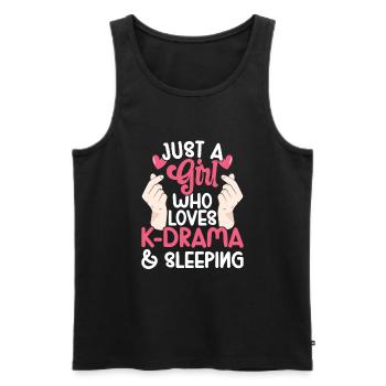 K-Drama - Men's Premium Organic Tank Top - black - Front - AI Model Male 178 light (178cm)