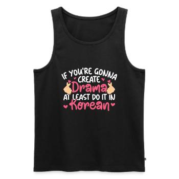 K-Drama - Men's Premium Organic Tank Top - black - Front - AI Model Male 178 light (178cm)
