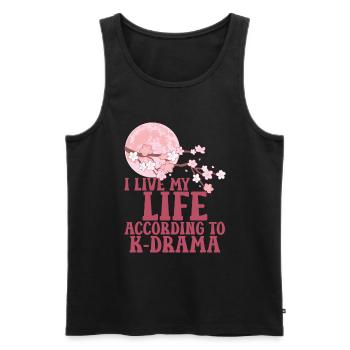K-Drama - Men's Premium Organic Tank Top - black - Front - AI Model Male 178 light (178cm)