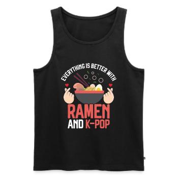 Ramen K-Pop - Men's Premium Organic Tank Top - black - Front - AI Model Male 178 light (178cm)
