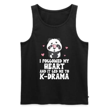 Panda K-Drama - Men's Premium Organic Tank Top - black - Front - AI Model Male 178 light (178cm)
