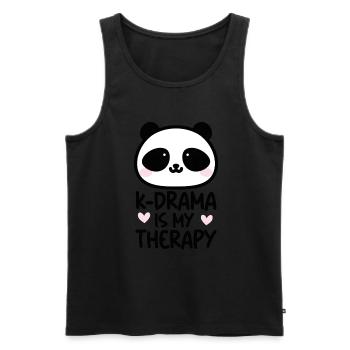 Panda K-Drama - Débardeur bio Premium Homme - noir - Devant - Michal (187cm)