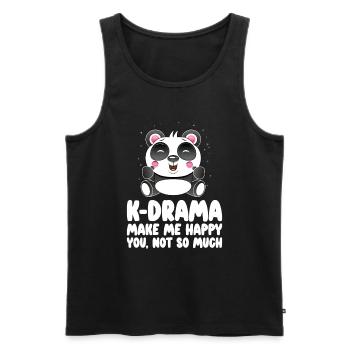 Panda K-Drama - Men's Premium Organic Tank Top - black - Front - AI Model Male 178 light (178cm)