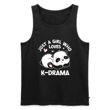 Panda K-Drama - Men's Premium Organic Tank Top - black - Front - AI Model Male 178 light (178cm)
