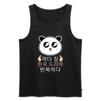 Panda K-Drama - Men's Premium Organic Tank Top - black - Front - AI Model Male 178 light (178cm)