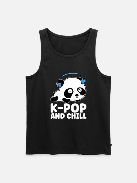 K-Pop Panda - Men's Premium Organic Tank Top - black