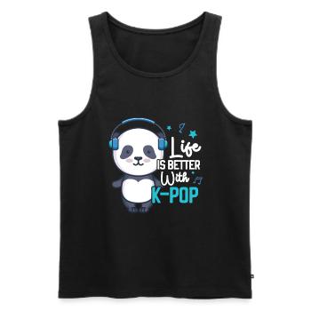 K-Pop Panda - Men's Premium Organic Tank Top - black - Front - AI Model Male 178 light (178cm)