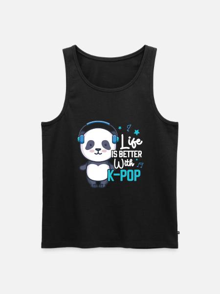 K-Pop Panda - Men's Premium Organic Tank Top - black
