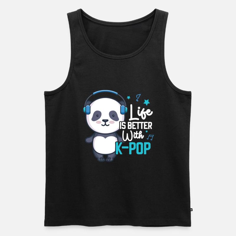 K-Pop Panda - Débardeur bio Premium Homme - noir