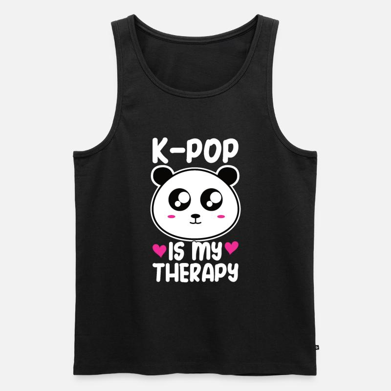 K-Pop Panda - Männer Premium Bio Tank Top - Schwarz