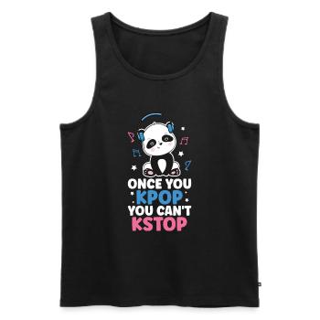 K-Pop Panda - Men's Premium Organic Tank Top - black - Front - AI Model Male 178 light (178cm)