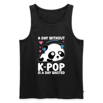 K-Pop Panda - Men's Premium Organic Tank Top - black - Front - AI Model Male 178 light (178cm)