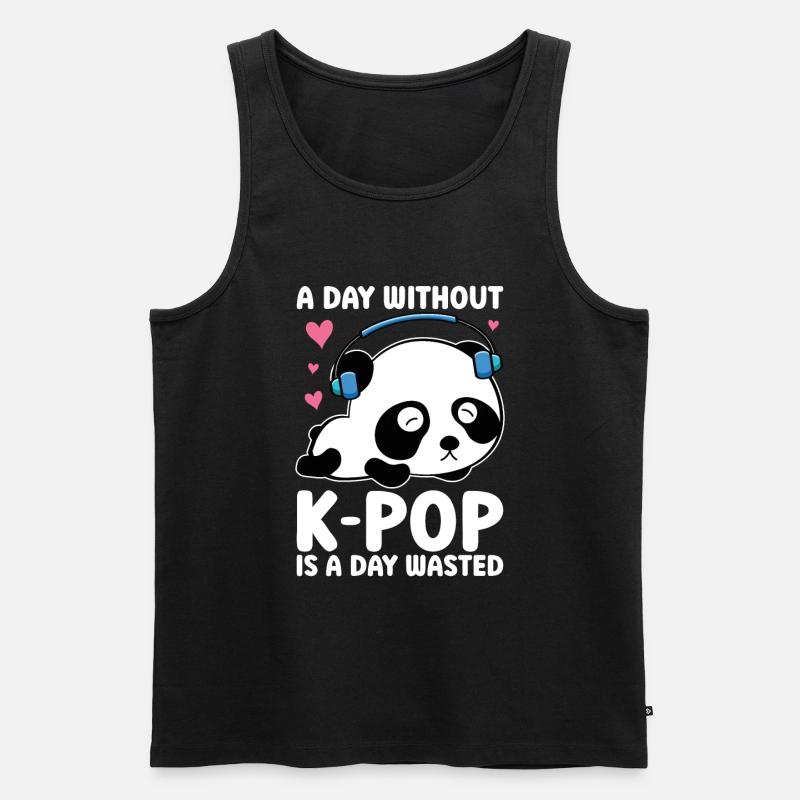 K-Pop Panda - Men's Premium Organic Tank Top - black