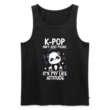 K-Pop Panda - Men's Premium Organic Tank Top - black - Front - Michal (187cm)