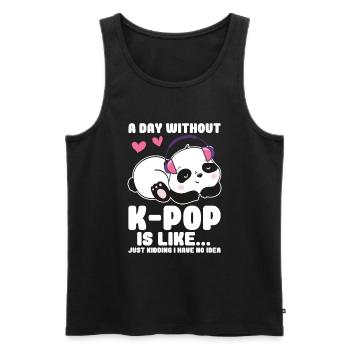 K-Pop Panda - Men's Premium Organic Tank Top - black - Front - Michal (187cm)
