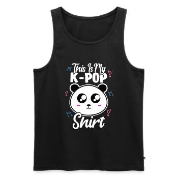 K-Pop Panda - Men's Premium Organic Tank Top - black - Front - AI Model Male 178 light (178cm)