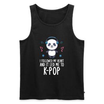 K-Pop Panda - Men's Premium Organic Tank Top - black - Front - AI Model Male 178 light (178cm)