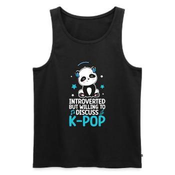 K-Pop Panda - Men's Premium Organic Tank Top - black - Front - AI Model Male 178 light (178cm)