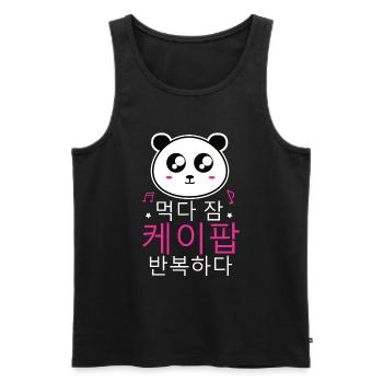 K-Pop Panda - Men's Premium Organic Tank Top - black - Front - Michal (187cm)