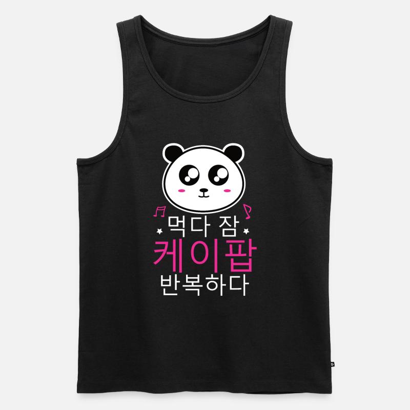 K-Pop Panda - Männer Premium Bio Tank Top - Schwarz