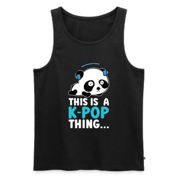 K-Pop Panda - Men's Premium Organic Tank Top - black - Front - Michal (187cm)