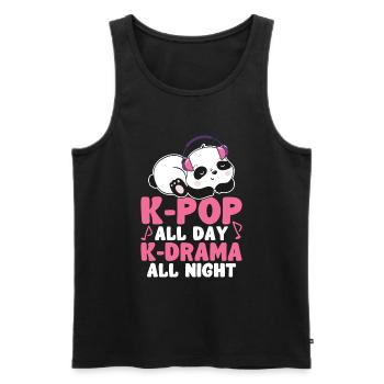 K-Pop Panda - Men's Premium Organic Tank Top - black - Front - AI Model Male 178 light (178cm)