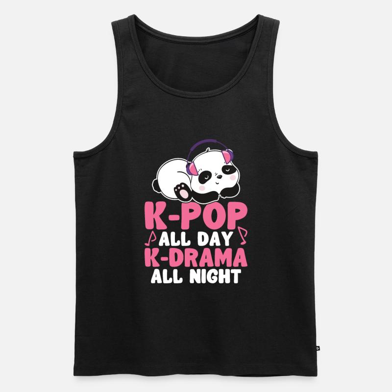 K-Pop Panda - Débardeur bio Premium Homme - noir