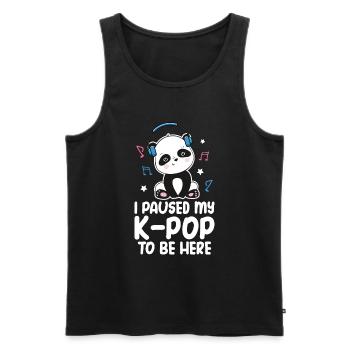 K-Pop Panda - Men's Premium Organic Tank Top - black - Front - Michal (187cm)