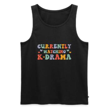 K-Drama - Men's Premium Organic Tank Top - black - Front - AI Model Male 178 light (178cm)