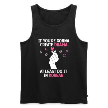 K-Drama - Men's Premium Organic Tank Top - black - Front - AI Model Male 178 light (178cm)
