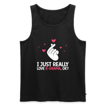 K-Drama - Men's Premium Organic Tank Top - black - Front - AI Model Male 178 light (178cm)