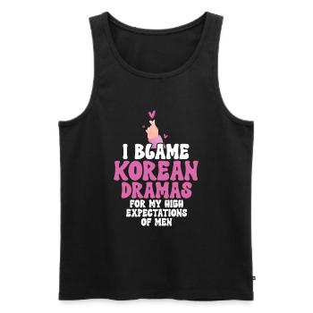 K-Drama - Men's Premium Organic Tank Top - black - Front - AI Model Male 178 light (178cm)