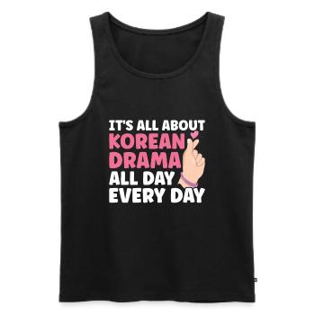K-Drama - Men's Premium Organic Tank Top - black - Front - AI Model Male 178 light (178cm)