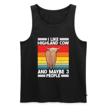 Vache des Highlands - Débardeur bio Premium Homme - noir - Devant - Michal (187cm)