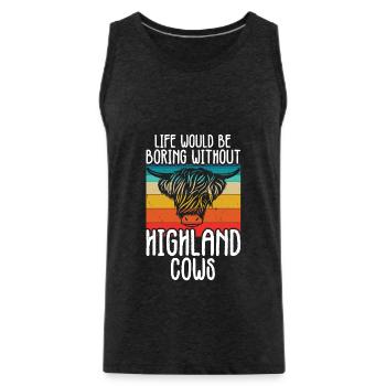 Highland cow - Men's Premium Organic Tank Top - charcoal grey - Front - Alexander (188cm)