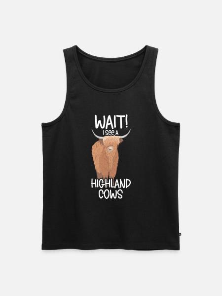Hochlandkuh - Männer Premium Bio Tank Top - Schwarz