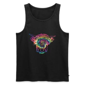Highland cow - Men's Premium Organic Tank Top - black - Front - AI Model Male 178 light (178cm)