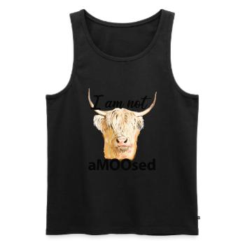 Vache des Highlands - Débardeur bio Premium Homme - noir - Devant - Michal (187cm)