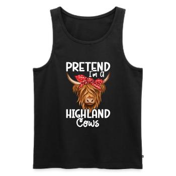 Vache des Highlands - Débardeur bio Premium Homme - noir - Devant - Michal (187cm)