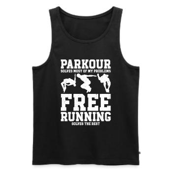 Parkour - Männer Premium Bio Tank Top - Schwarz - Vorne - Michal (187cm)