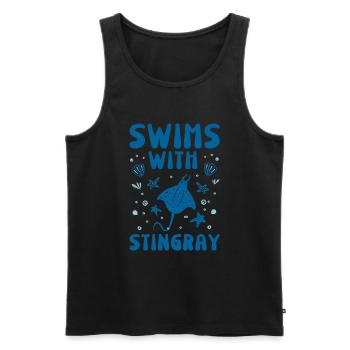 Stachelrochen - Männer Premium Bio Tank Top - Schwarz - Vorne - AI Model Male 178 light (178cm)