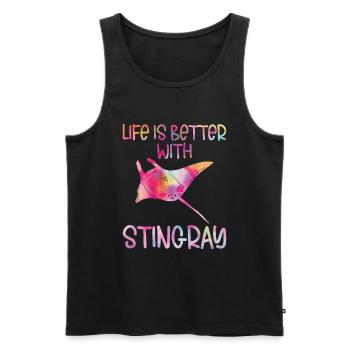 Stachelrochen - Männer Premium Bio Tank Top - Schwarz - Vorne - AI Model Male 178 light (178cm)