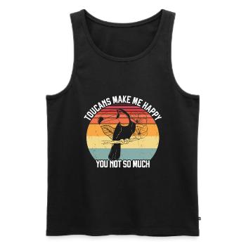 Toucan - Men's Premium Organic Tank Top - black - Front - Michal (187cm)