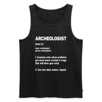 Archaeology - Men's Premium Organic Tank Top - black - Front - AI Model Male 178 light (178cm)