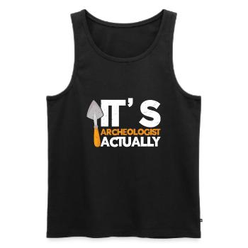 Archaeology - Men's Premium Organic Tank Top - black - Front - AI Model Male 178 light (178cm)