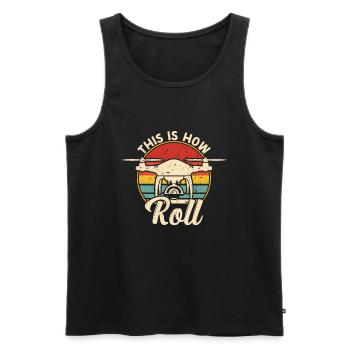 Drone - Men's Premium Organic Tank Top - black - Front - Michal (187cm)