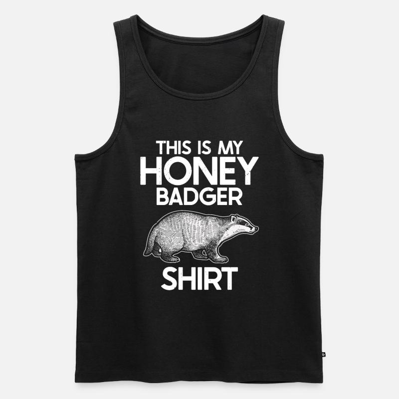 Honig Dachs - Männer Premium Bio Tank Top - Schwarz
